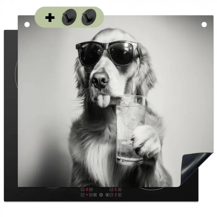 Golden retriever - Hond - Zonnebril - Gkas Inductie beschemer met haakjes middel -3d