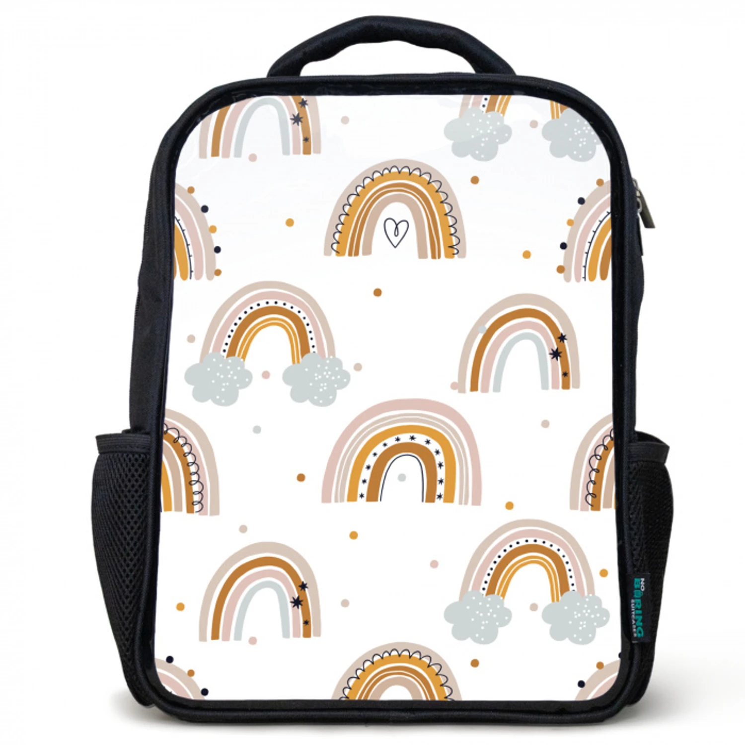 Patroon - Regenboog - Meisje - Stippen Rugzak - Zwart middel -3d