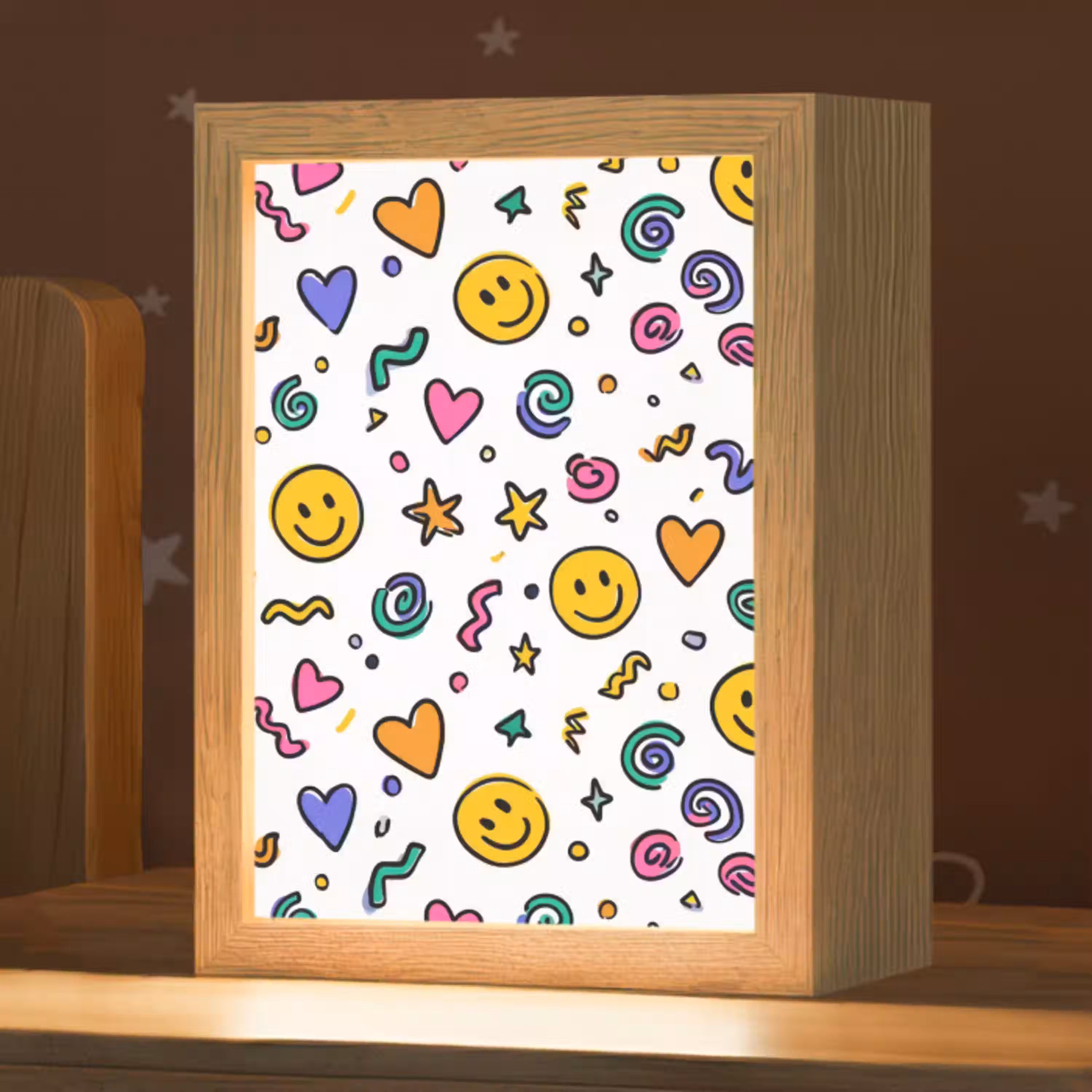 Smileys - Pictogrammen - Kleurrijk Light Box met kabel klein -zzz_3d_website