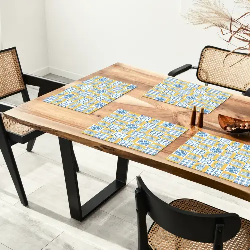 Zee - Geel - Blauw - Wit Placemat vinyl groot 368 -zzsfeer4_Kitchenyeah-website