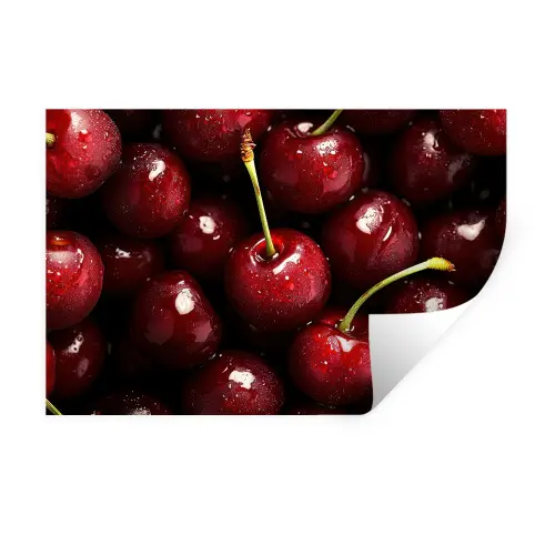 Rood - Fruit - Kersen Muursticker klein -3d
