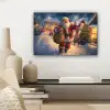 Kerstman - Dorp - Hert - Donker canvas 2cm klein -sfeer6