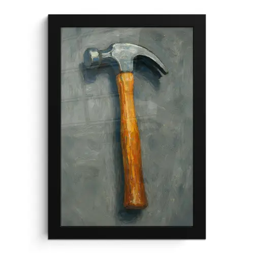 Hamer - Schilderij - Gereedschap fotolijst zwart zonder passe partout klein -3d