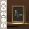 Vlinder - Zwart - Insect - Dieren Light Box met kabel (Tafellamp) klein -USP_NL