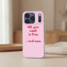 Moeder - Love - Tekst - Rood Telefoonhoesje iPhone 17 Pro Max klein -sfeer2