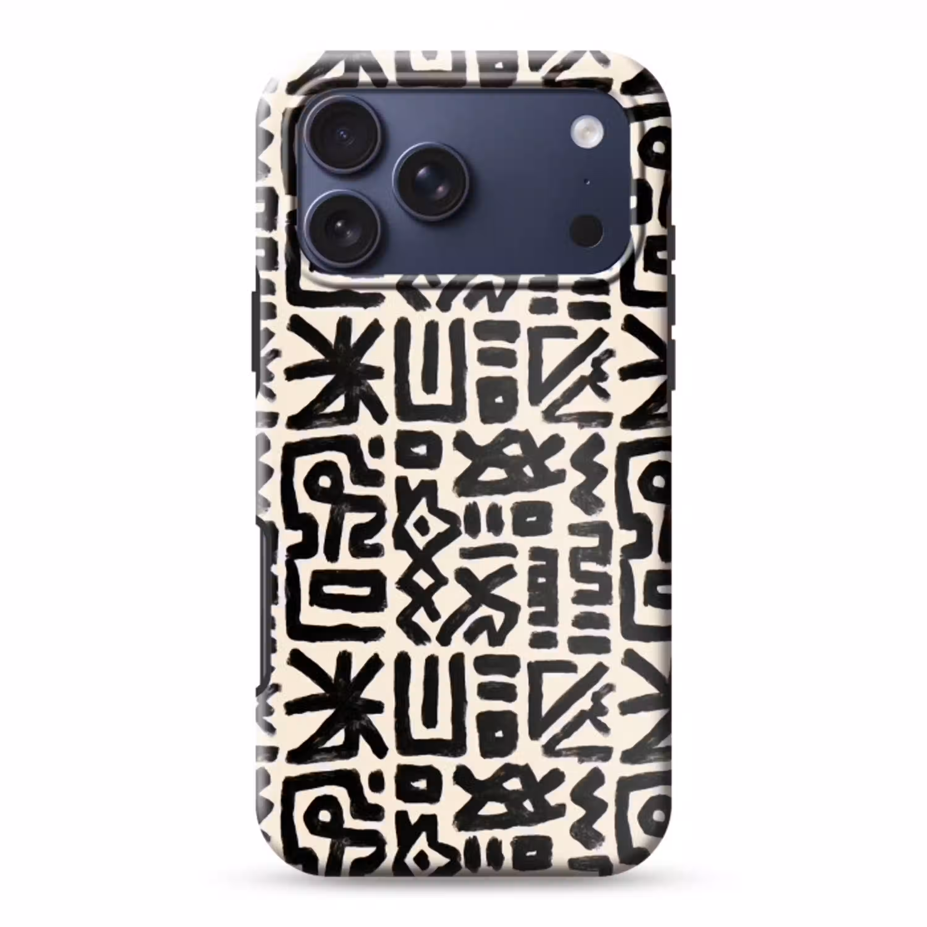 Geometrisch - Figuren - Zwart Toughcase MagSafe Apple iPhone 17 Pro Max klein 1019 -3d