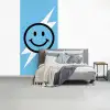 Smiley - Blauw - Bliksem fotobehang vinyl groot -slaapkamer