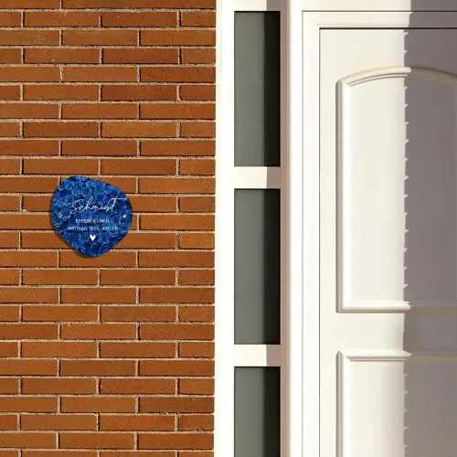 Blauwe rozen - Sierlijk Naambord Organisch middel -sfeer3