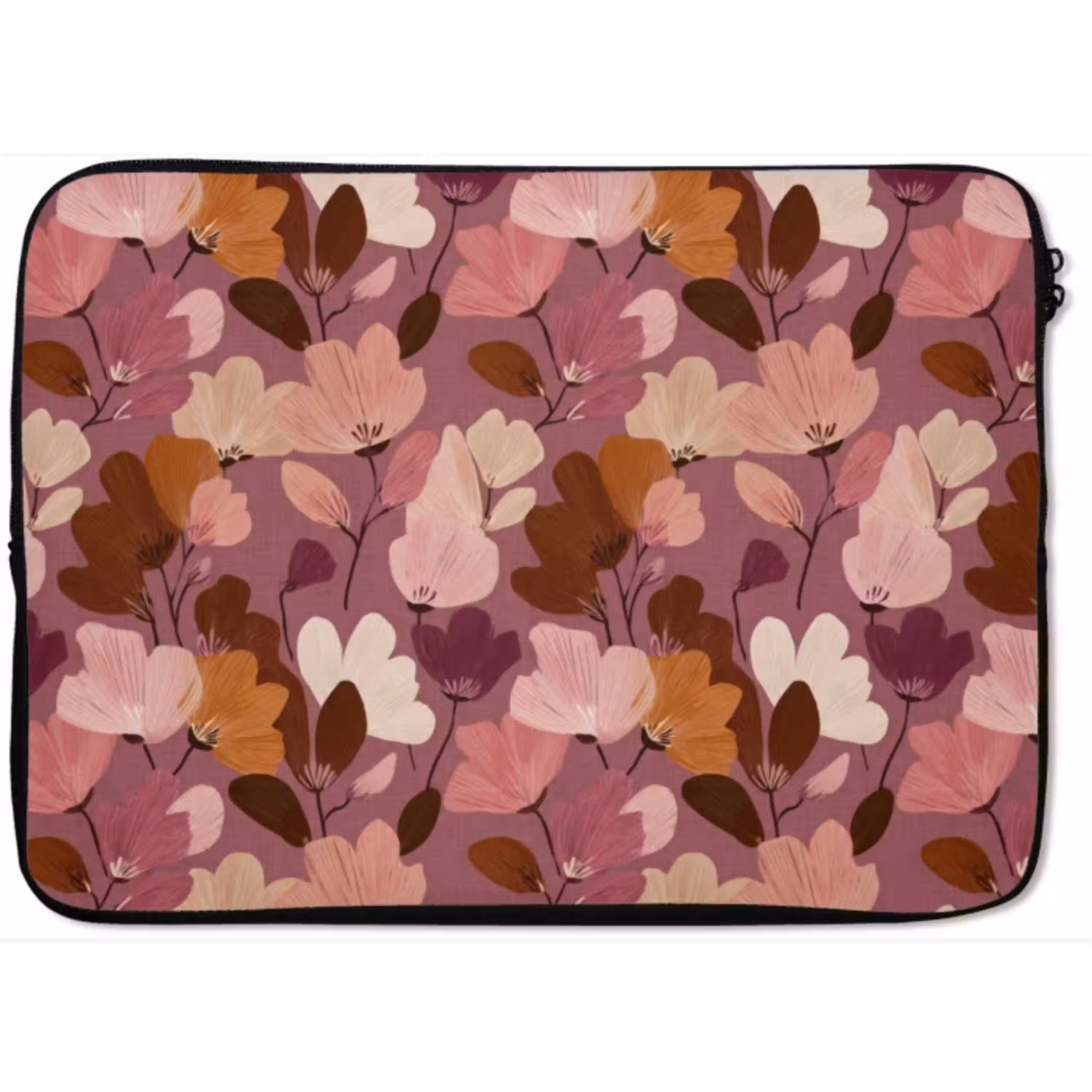 Bloem - Patroon - Roze laptophoes neopreen klein 279 -zkaufland3dotto