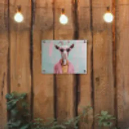 Zonnebril - Roze - Geit - Horen tuinposter los doek klein -sfeer1