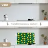 Donkergroen - Ananas - Bladeren keuken achterwand spatscherm klein 900 -voor_na_NL