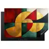 Abstract - Kerst - Goud - Rood - Groen Inductie beschermer vinyl 3mm klein -3d