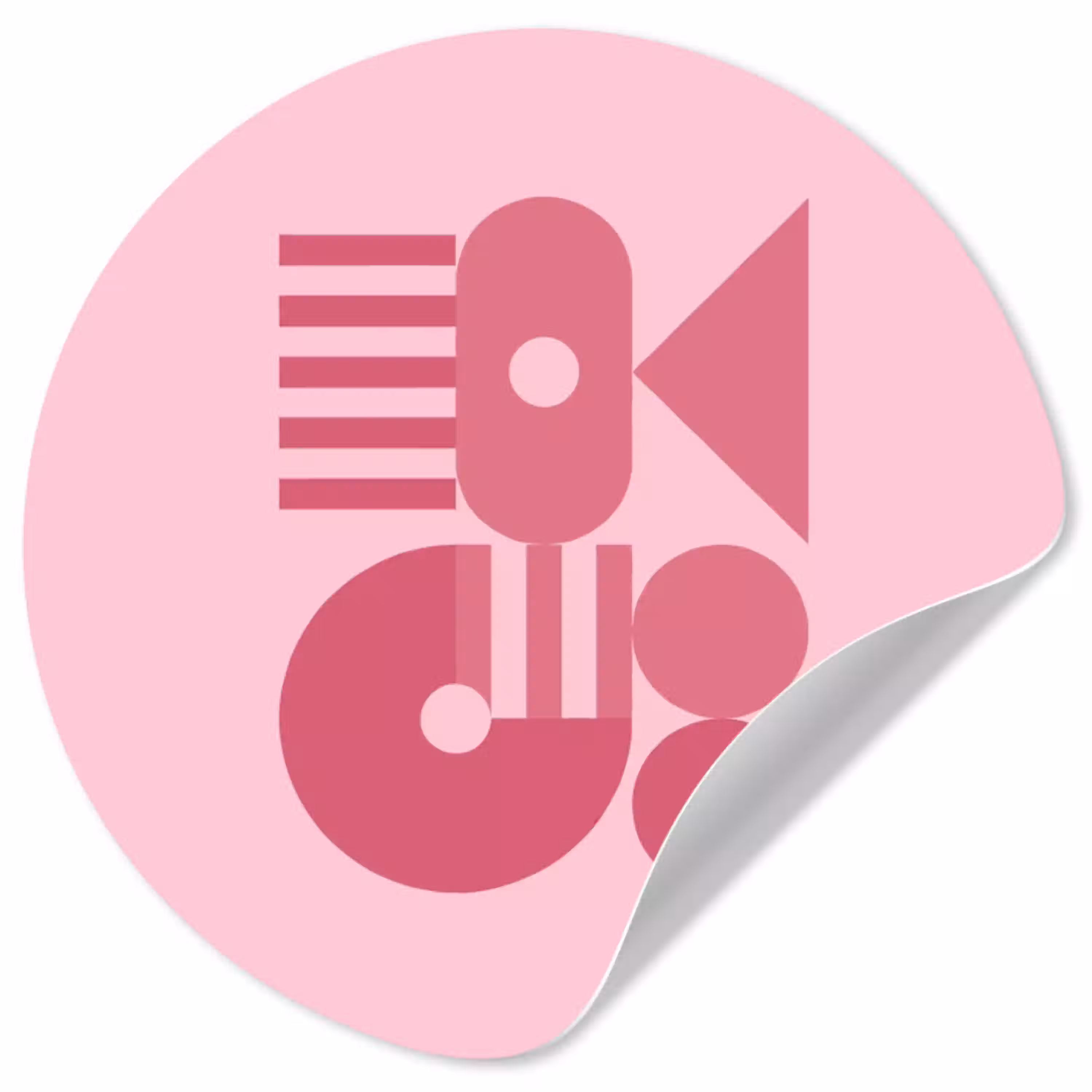 Abstract - Geometrisch - Vormen - Roze Wandcirkel behangsticker klein -3d