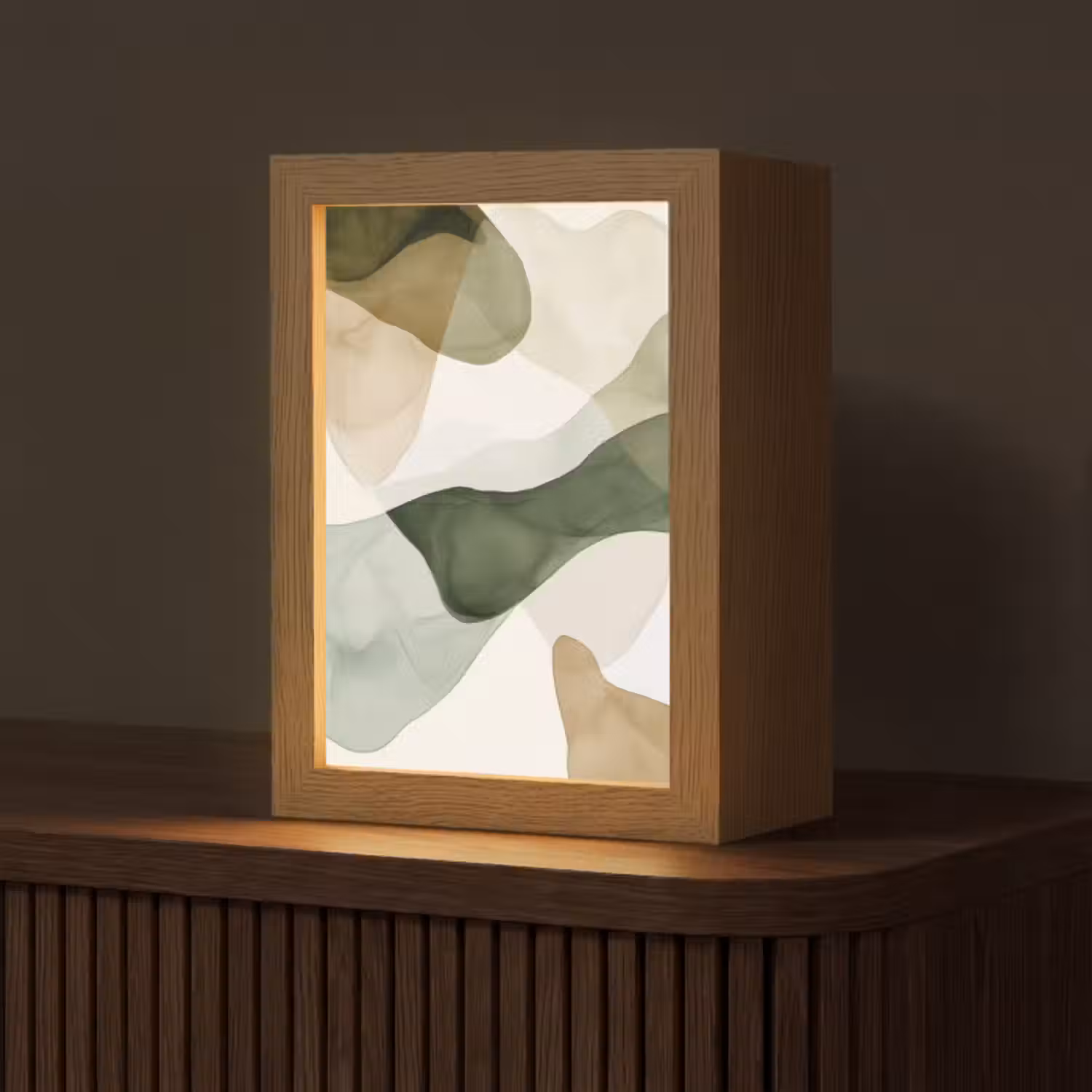 Tischlampe - Japandi - Abstrakt - Grün