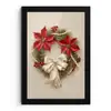 Deurkrans - Strik - Kerst - Rood - Groen fotolijst zwart zonder passe partout klein -3d