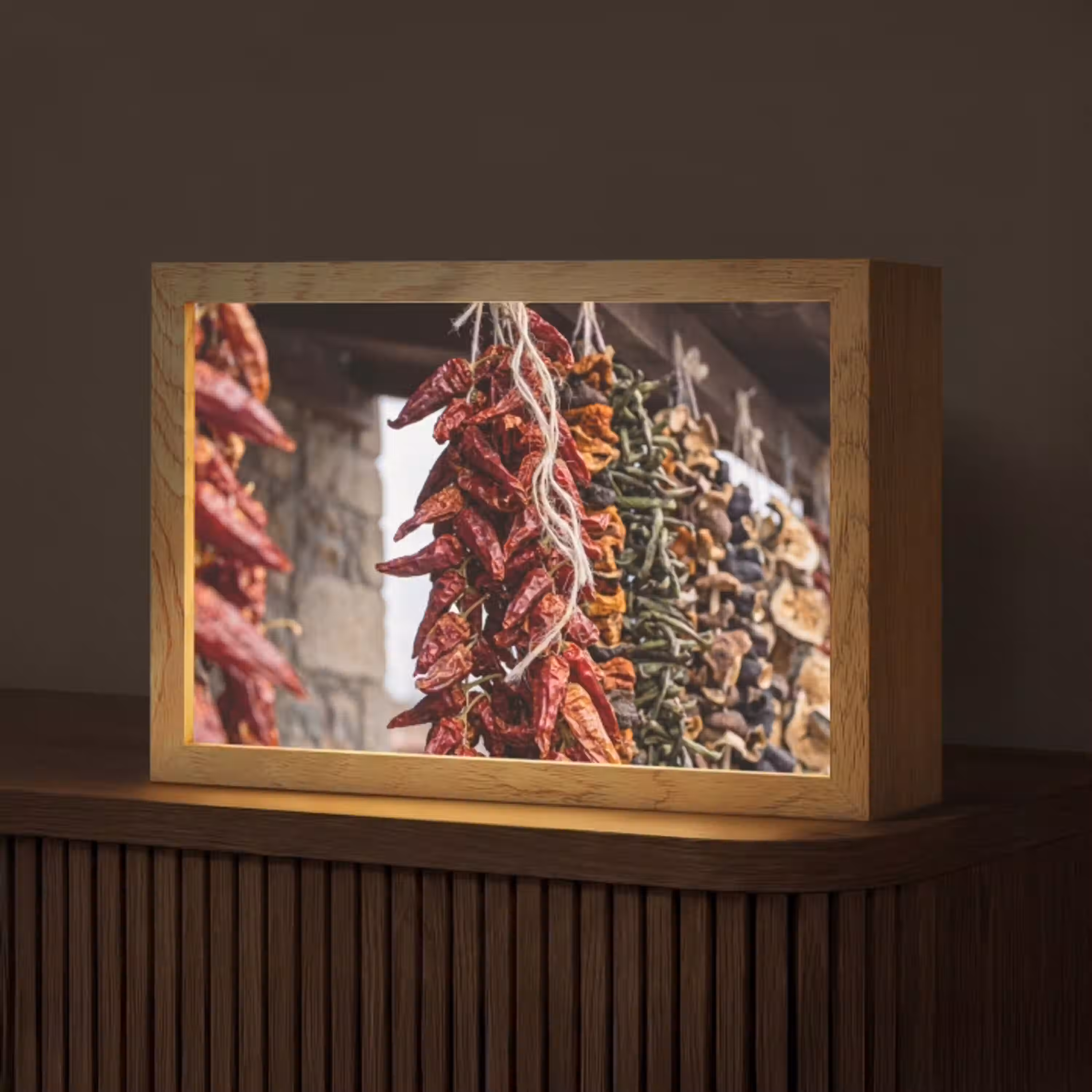 Rode pepers - Eten Light Box met kabel (Tafellamp) klein -z3d_website