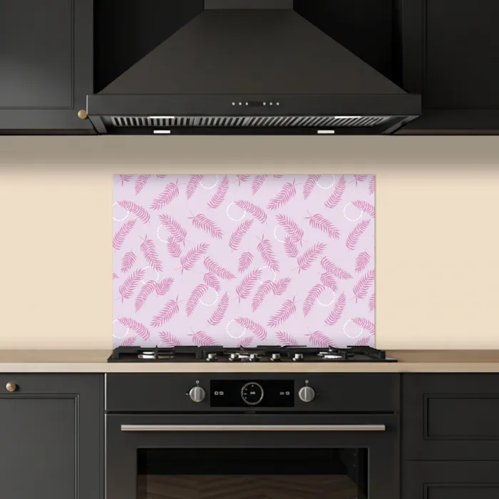 Veren - Paars - Wit keuken achterwand spatscherm klein 900 -sfeer1