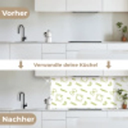 Pasta - Groen - Wit - Patroon keuken achterwand 2 middel -voor-na_DE