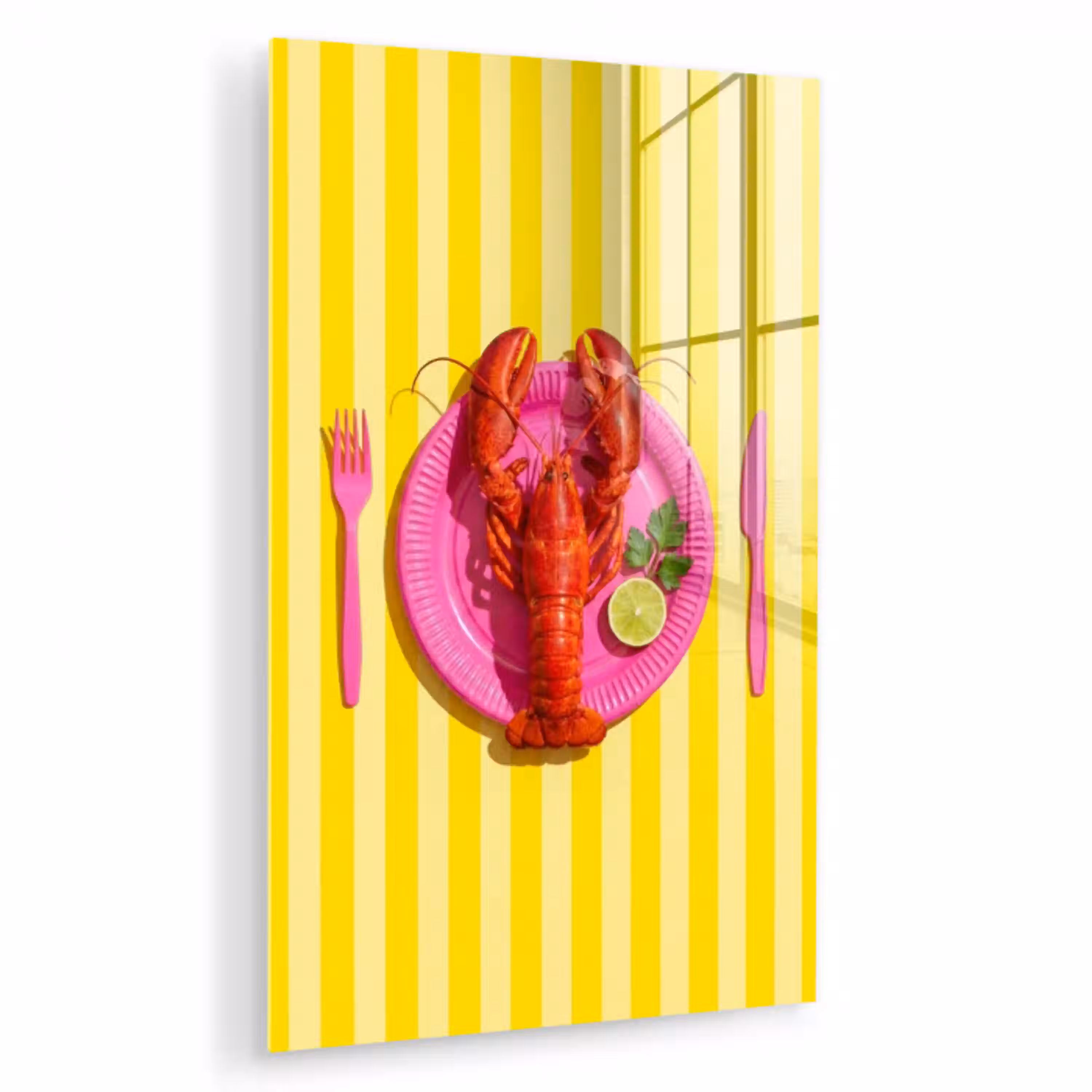Eten - Roze - Geel - Modern - Culinaire plexiglas 5mm klein -zzzproduct_nieuw