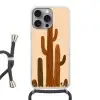Cactus - Woestijn - Zand - Bruin Hoesje iPhone 16 Pro Max met koord klein -3d