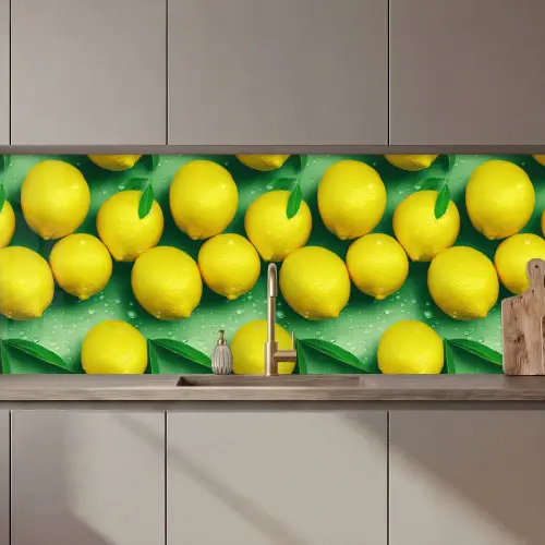 Citroenen - Geel - Groen - Druppels keuken achterwand 2 middel 871 zz_3dshopping