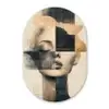 Goud - Vrouw - Rechthoeken Wandcirkel Ovaal Glas middel -3d