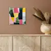 Abstract - Roze - Lappen - Vormen - Geel plexiglas 5mm klein -sfeer5