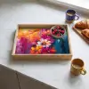 Felle bloemen - Dynamisch - Levendig Dienblad Rechthoek middel -sfeer2