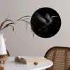 Kolibrie - Zwart - Dieren Wandcirkel behangsticker klein -sfeer3