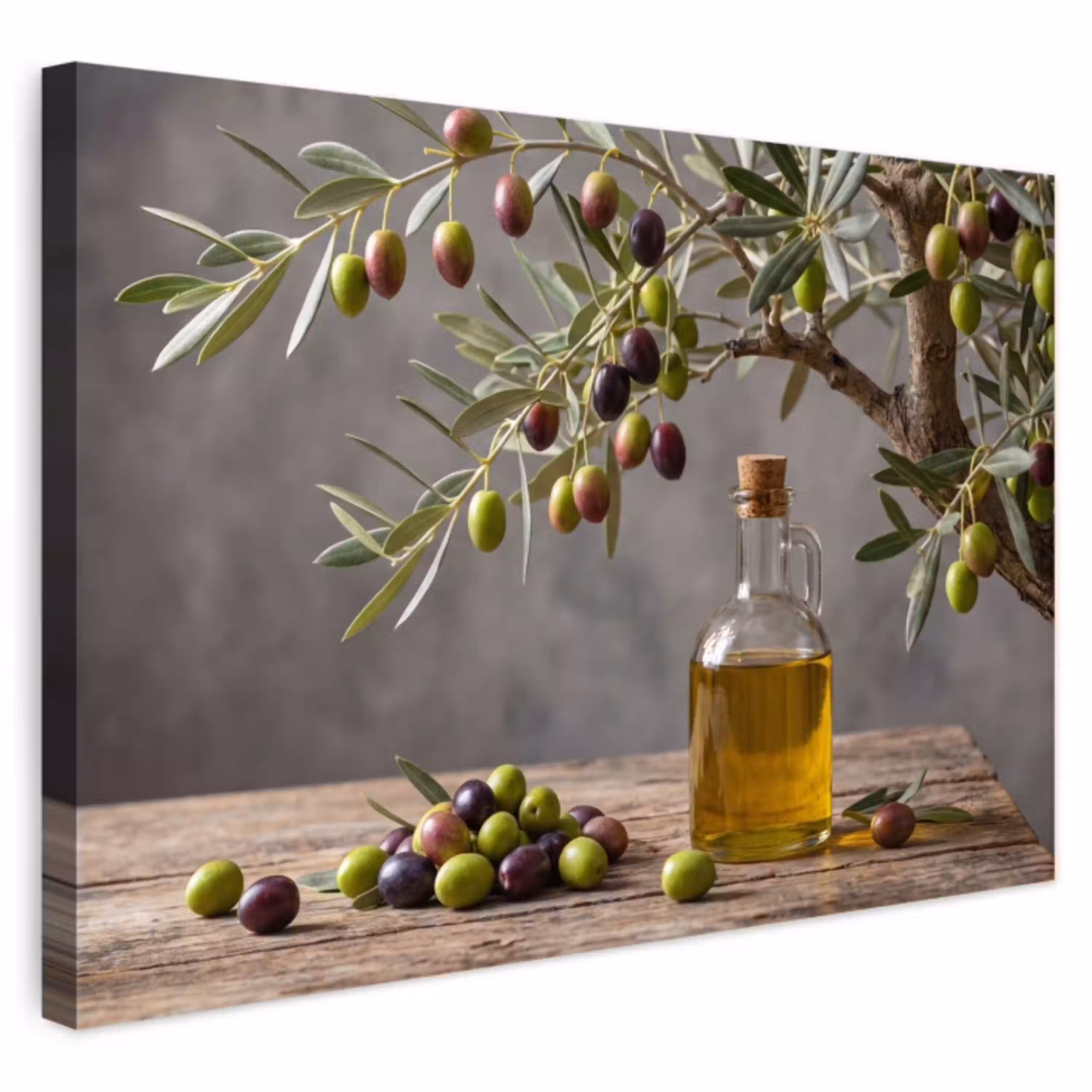 Olijfboom - Olijven - Natuur Tuinposter op houten frame 2 cm dik klein -3d