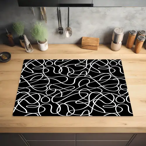 Lijnen - Kronkelend - Vloeiend Inductie beschermer vinyl 3mm klein 276 -sfeer5
