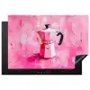 Roze - Verf - Coffee Inductie beschermer vinyl 3mm klein -3d