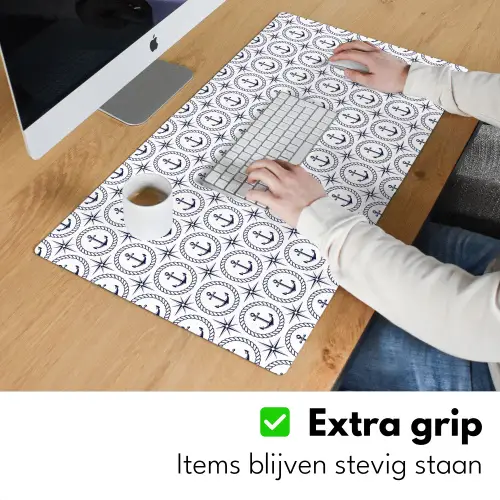 Anker - Haven - Blauw - Wit Muismat XXL klein 681 -sfeer3