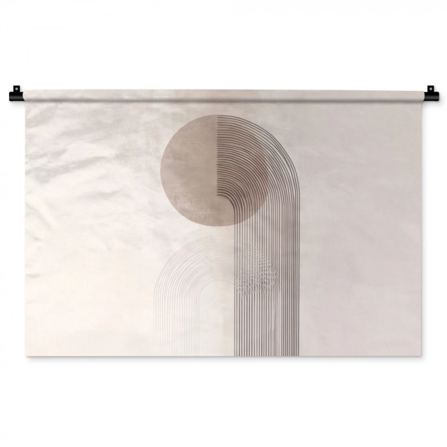 Minimalistisch - Cirkel - Lichtgrijs Wandkleed katoen middel -zz3d