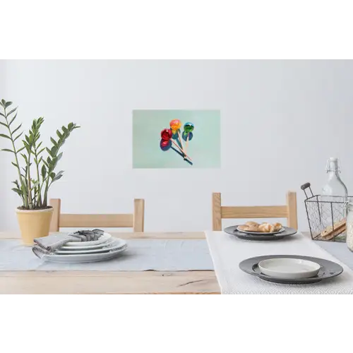 Lollys - Schaduw - Drie - Blauw Muursticker klein -eettafel