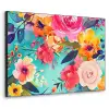 Bloemen - Olieverf - Kleurrijk - Natuur Textielframe zwart klein -3d