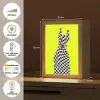 Dobermann - Geblokt - Geel Light Box met kabel (Tafellamp) klein -USP_NL