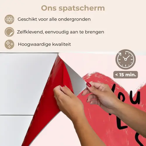 Hart - Rood - Valentijn keuken achterwand spatscherm klein -spatscherm_NL