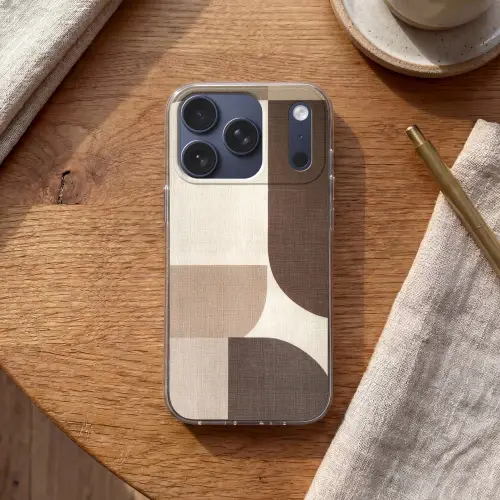 Geometrisch - Geweven structuur - Modern Telefoonhoesje iPhone 17 Pro klein -sfeer1