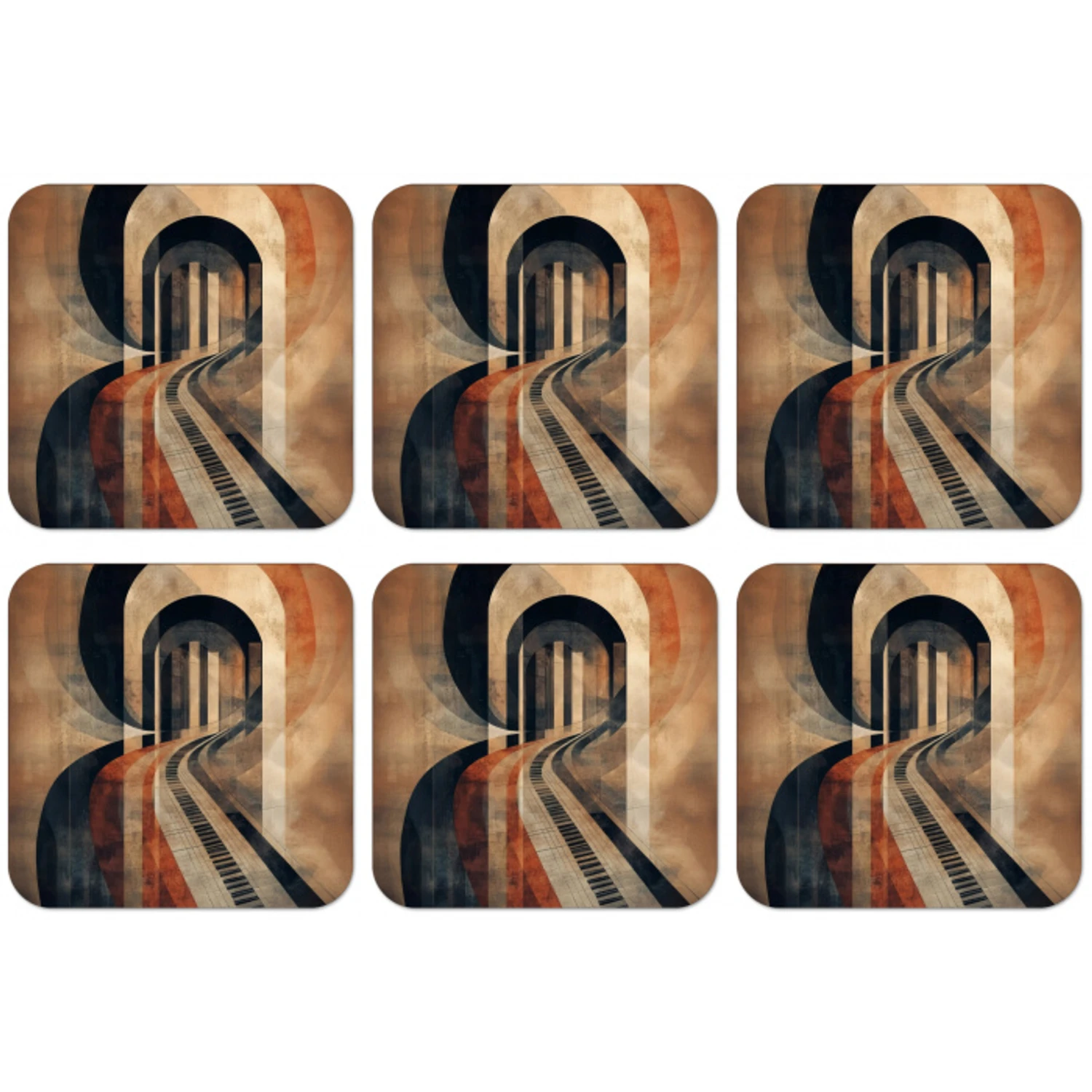 Piano - Toetsen - Abstract onderzetter kurk middel -zkaufland3dotto