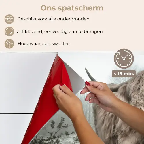Schotse Hooglander - Bos - Mist - Koe - Dieren - Natuur keuken achterwand spatscherm klein -spatscherm_NL