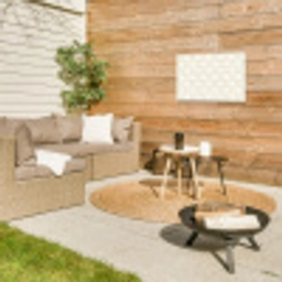 Abstract - Motief - Beige Tuinposter op houten frame 2 cm dik klein 845 -sfeer2