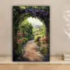 Doorkijk - Landschap - Bloemen - Tuinboog - Natuur canvas 2cm klein -sfeer1