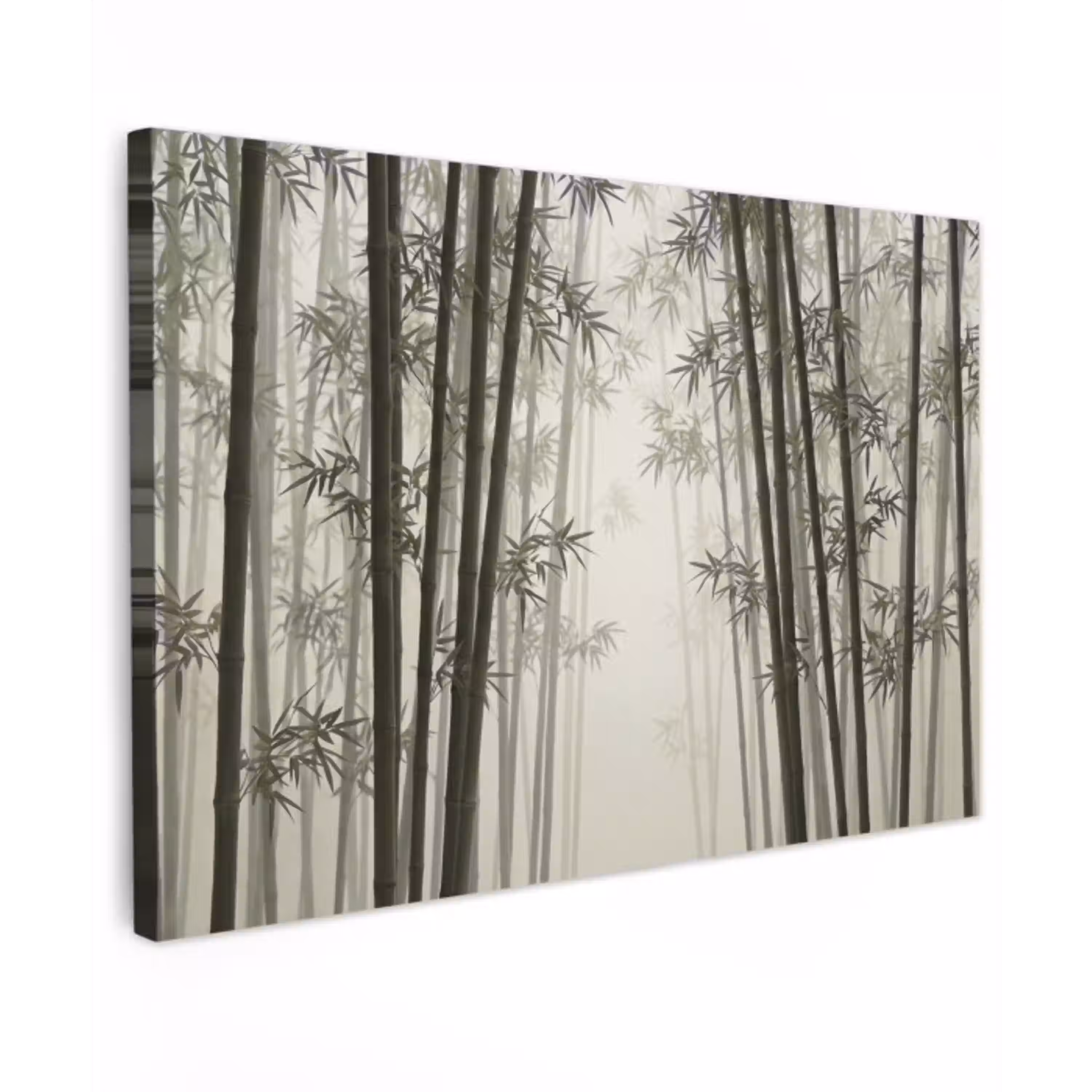 Bamboe - Bos - Mist - Natuur canvas 2cm klein -z3d