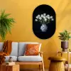 Wit - Bloemen - Tulpen - Vaas Wandcirkel Ovaal Glas middel -sfeer4