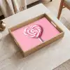 Snoep - Lolly - Hart- Roze Dienblad Rechthoek middel -sfeer1
