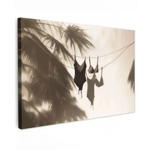 Badkleding - Palmbomen - Schaduw - Tropisch canvas 2cm klein -z3d