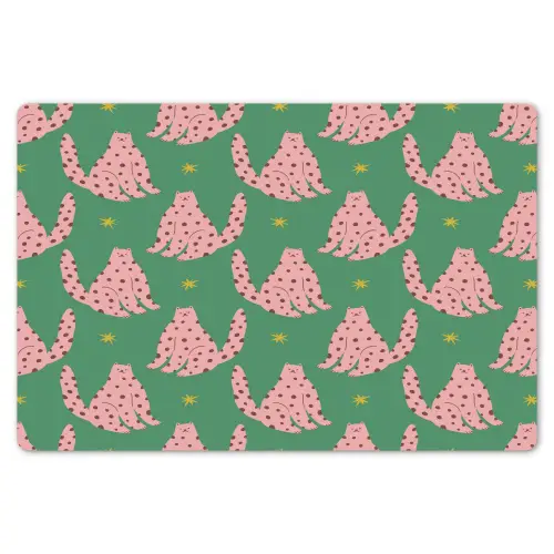 Groen - Katten - Stippen - Sterren Placemat vinyl groot 368 -zzsfeer1_Kitchenyeah-website