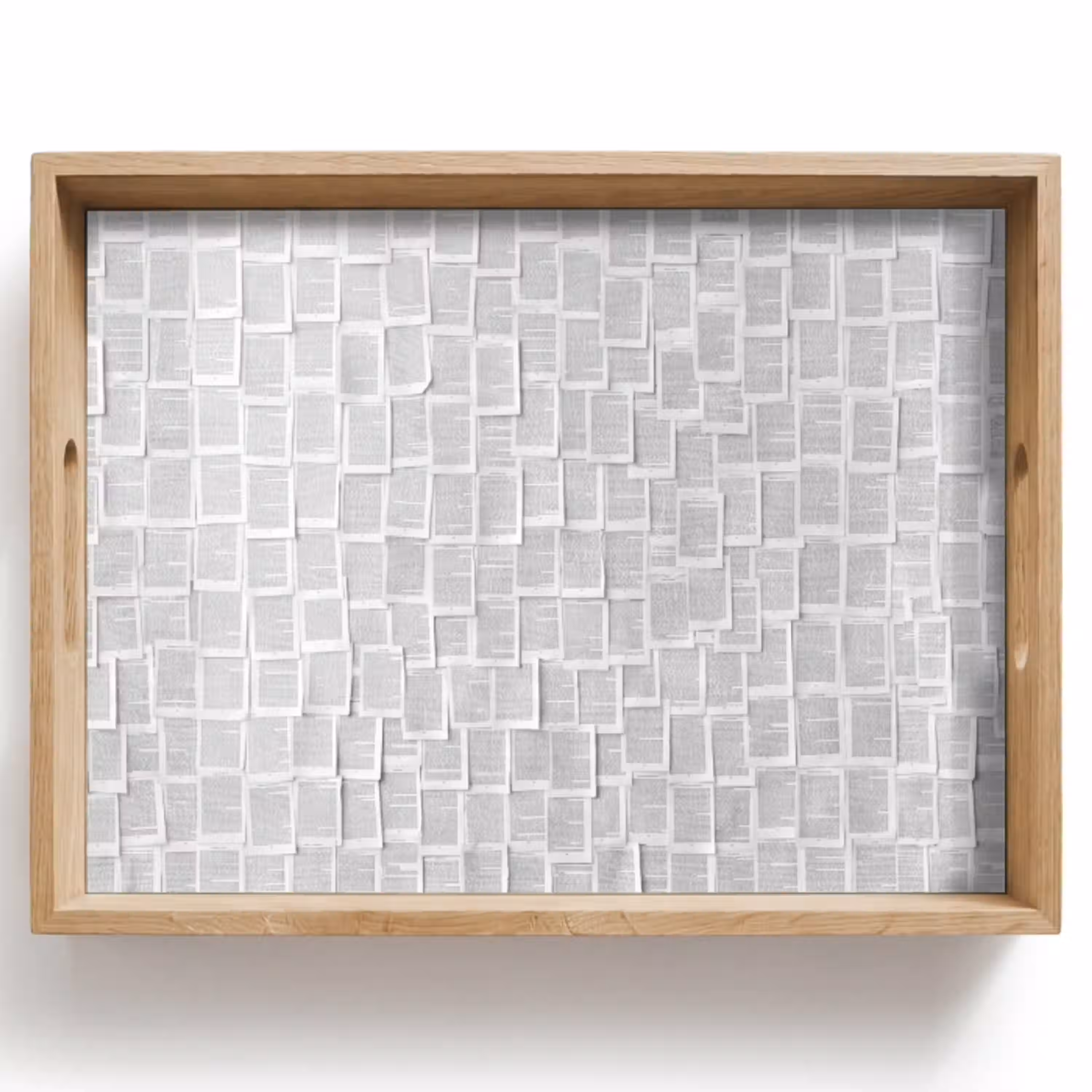 Papier - Overlappend - Textuur - Modern - Wit Dienblad Rechthoek middel -z3d_shopping