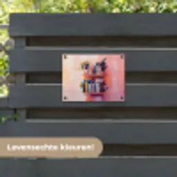 Planken - Boeken - Bladeren tuinposter los doek klein -sfeer3